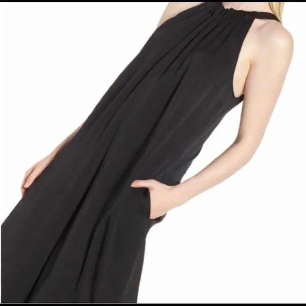 Lewit Black Halter Wide Leg Jumpsuit With Pockets Elegant Formal Size 8 - Picture 4 of 12